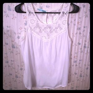 White Crochet tank top